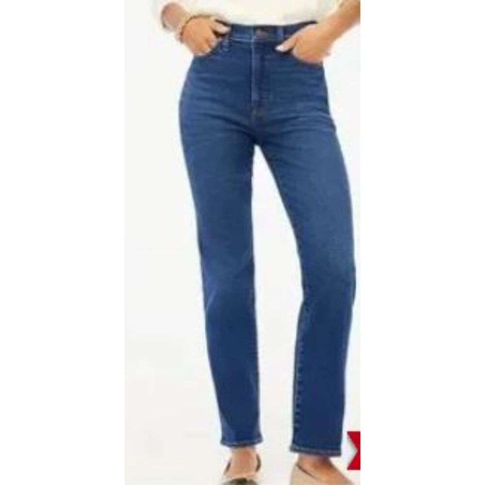 J. Crew High-Rise Stovepipe Jean In Signature Stretch Medium Wash Size 35